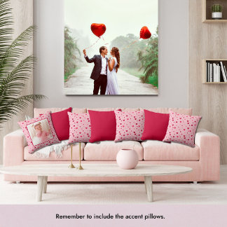 Foto på Cute Colorful Rosa och Red Valentiness Kudde
