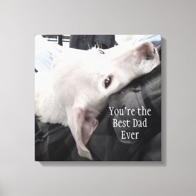 Foto på Cute Hund Best Pappa någonsin Canvastryck (Framsida)