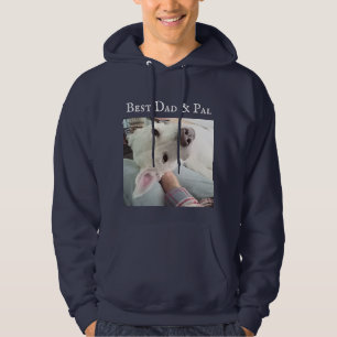 Foto på Cute Hund Best Pappa Pal Aldrig Blue Denim Hoodie