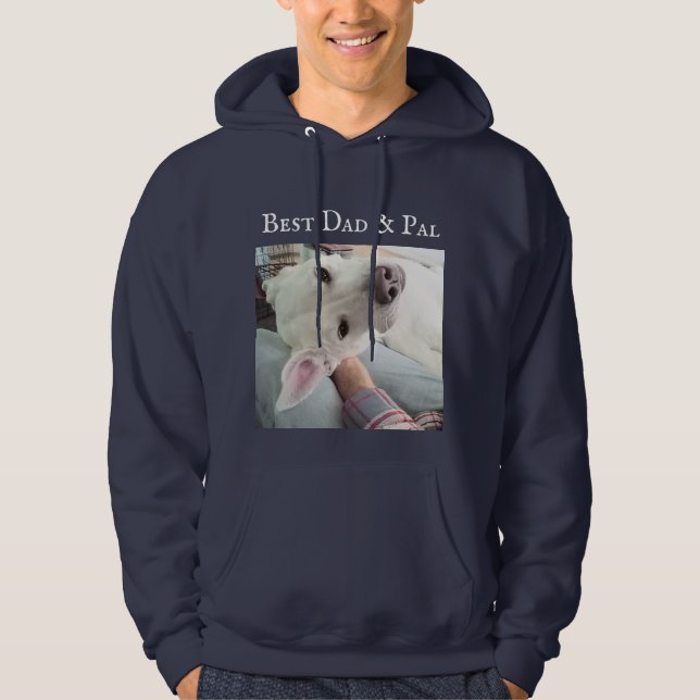 Foto på Cute Hund Best Pappa Pal Aldrig Blue Denim Hoodie (Framsida)