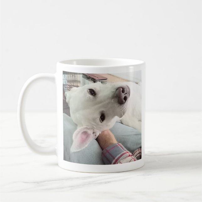 Foto på Cute Hund Best Pappa Pal Aldrig Blue Denim Kaffemugg (Vänster)
