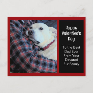 Foto på Cute Hund Hugger Pappa Valentindagen Helg Vykort