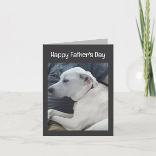 Foto på Cute Hund med Pappa Lycklig Fars dag Helgkort