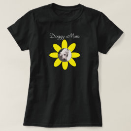 Foto på Cute Hund på Söt Gult Flower Morsa T Shirt