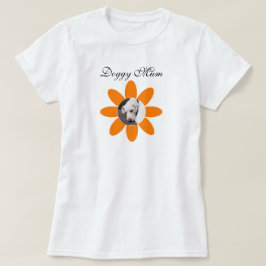 Foto på Cute Hund på Söt Orange Daisy Morsa T Shirt