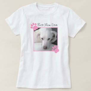 Foto på Cute Hund Tassar Best Mamma någonsin White T Shirt