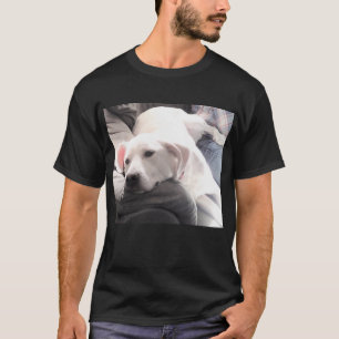 Foto på Cute Lazy White Hund med bästa vän Pappa T Shirt