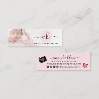 Foto på Cute Minimalist Photo Anpassningsbar Camer Mini Visitkort