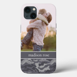 Foto på Cute Mörk Grått Camo Personlig 