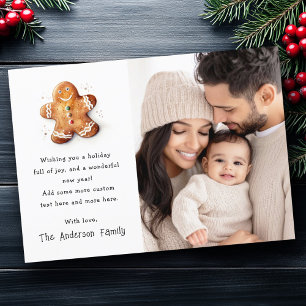 Foto på Cute pepparkaksgubbe God jul Julkort