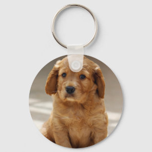 Foto på Cute Puppy Porträtt Nyckelring