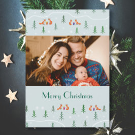 Foto på Cute Scandinavian Julskog Julkort