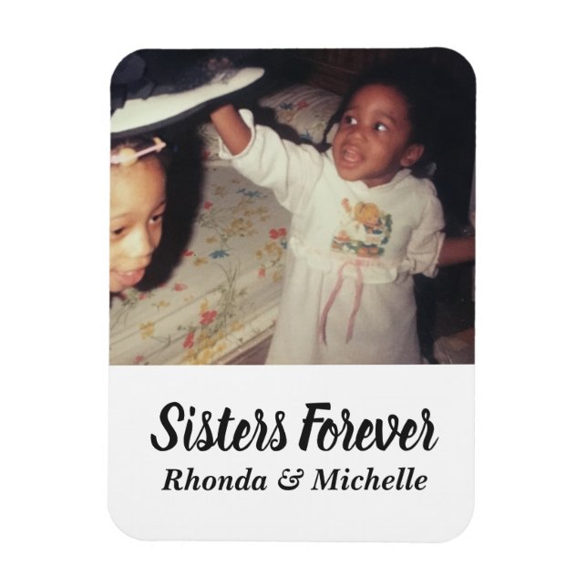 Foto på cute Sisters Magnet (Vertikal)