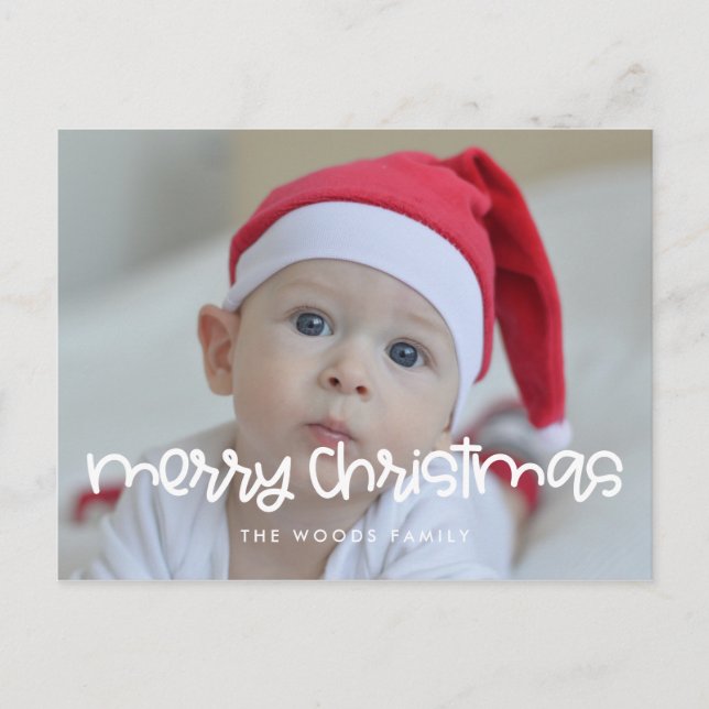 Foto på Cute-skript God jul Vykort (Framsida)
