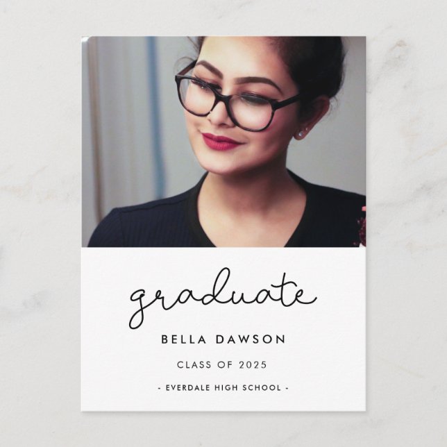 Foto på Cute-skript studenten Vykort (Framsida)