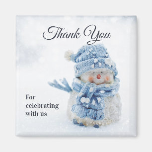 Foto på Cute Snögubbe i Winter Tack Magnet