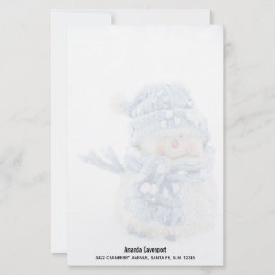 Foto på Cute Snögubbe på vintern - jul Brevpapper