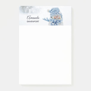 Foto på Cute Snögubbe på vintern - jul Post-it Block