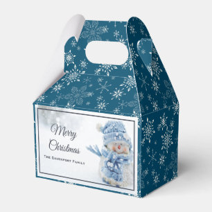 Foto på Cute Snögubbe på vintern - jul Presentaskar