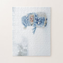 Foto på Cute Snögubbe på vintern - jul Pussel