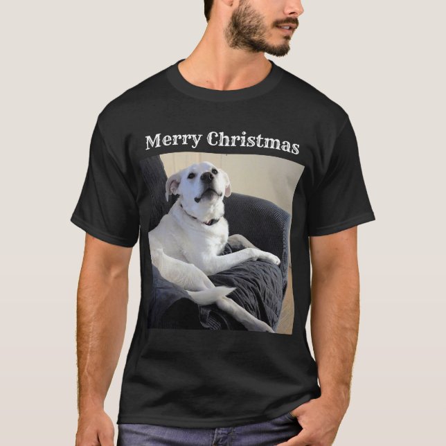 Foto på Cute Talking Hund - tillsätt budstjull T Shirt (Framsida)