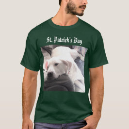 Foto på Cute Tired White Hund med bästa vän Pappa T Shirt