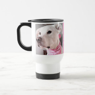 Foto på Cute White Hund anpassa sig efter Namn Ros Resemugg
