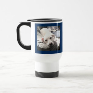 Foto på Cute White Hund med Pappa som inte gör någ Resemugg