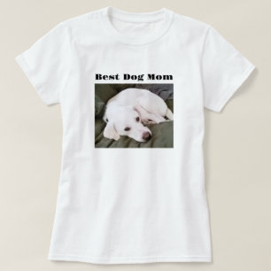 Foto på Cute White Puppy Hund Best Mamma T Shirt