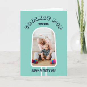 Foto på den fina Coola Pappa Cute Fars dag Anpassn Helgkort