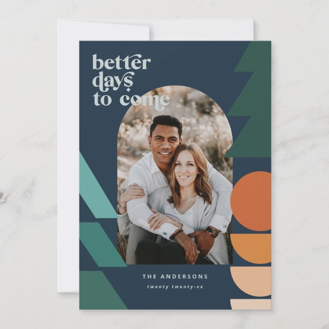 Foto på den moderna abstraktens geometriska typogr julkort (Framsida)