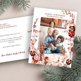 Foto på den moderna blommigten i god jul-familjen helg vykort