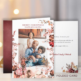 Foto på den moderna blommigten i god jul-familjen helgkort