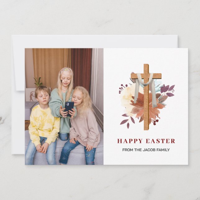 Foto på den moderna Blommigten Kor Påsk Julkort (Framsida)
