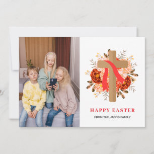 Foto på den moderna Blommigten Kor Påsk Julkort