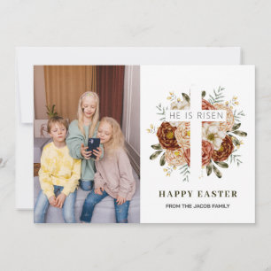 Foto på den moderna Blommigten Kor Påsk Julkort