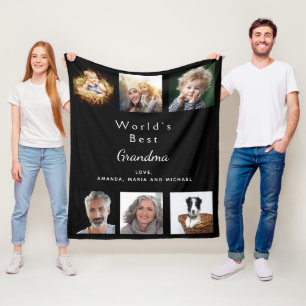 Foto på den svarta familjen Grandmor Best morma Fleecefilt