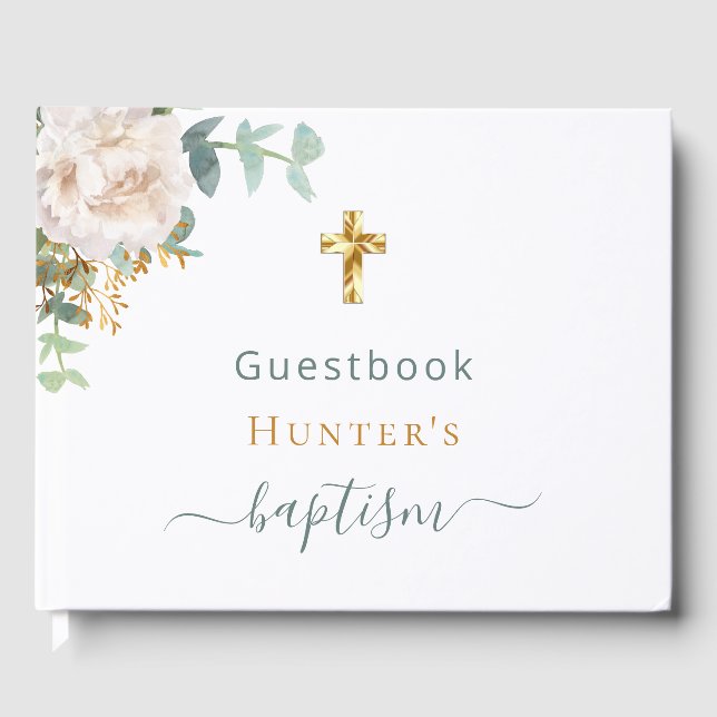 Foto på den vita blommigten Baptism-eukalyptus gre Gästböcker (Framsida)