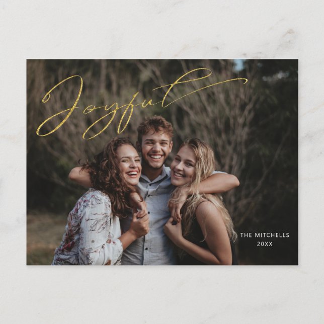 Foto på det moderna Glatta Guld-calligrafiklägret Vykort (Framsida)