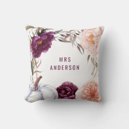 foto på elegant av rosa blommigt- för söt fallskär kudde