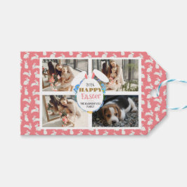 Foto på elegant glad påsk Öron Eggs Family Presentetikett