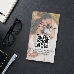 Foto på elegant modern osa qr-kod bröllop för skri tilläggskort