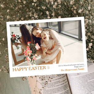 Foto på elegant Simple glad påsk Eggs Family Julkort