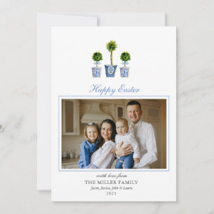 Foto på elegant vattenfärgsutopiarier i Påsk-famil Julkort