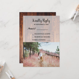 Foto på eleganten Rustic land RSV bröllop RSV Inbjudningar