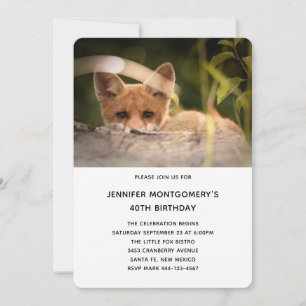 Foto på en Cute Little Fox Birthday Inbjudningar