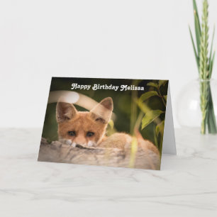 Foto på en Cute Little Fox Birthday Kort