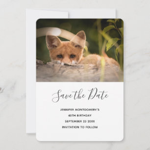 Foto på en Cute Little Fox Spara datumet