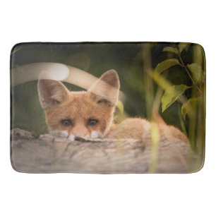 Foto på en Cute Little Orange Fox Badrumsmatta