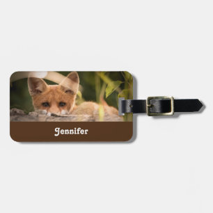 Foto på en Cute Little Orange Fox Bagagebricka